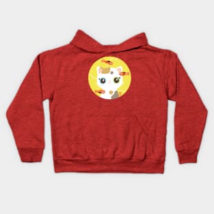 Chubby Cat And Fishes Kids Hoodie